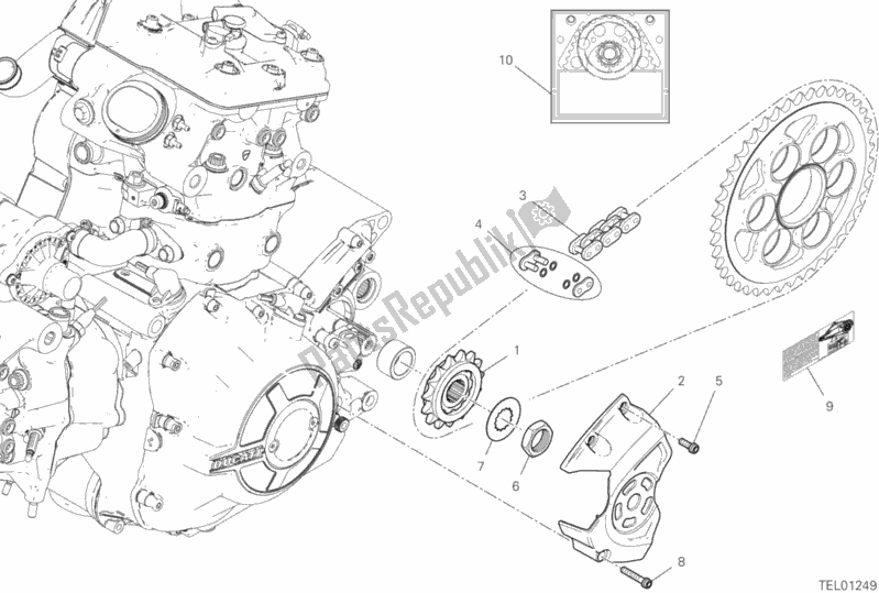 All parts for the Front Sprocket - Chain of the Ducati Diavel 1260 S Thailand 2020